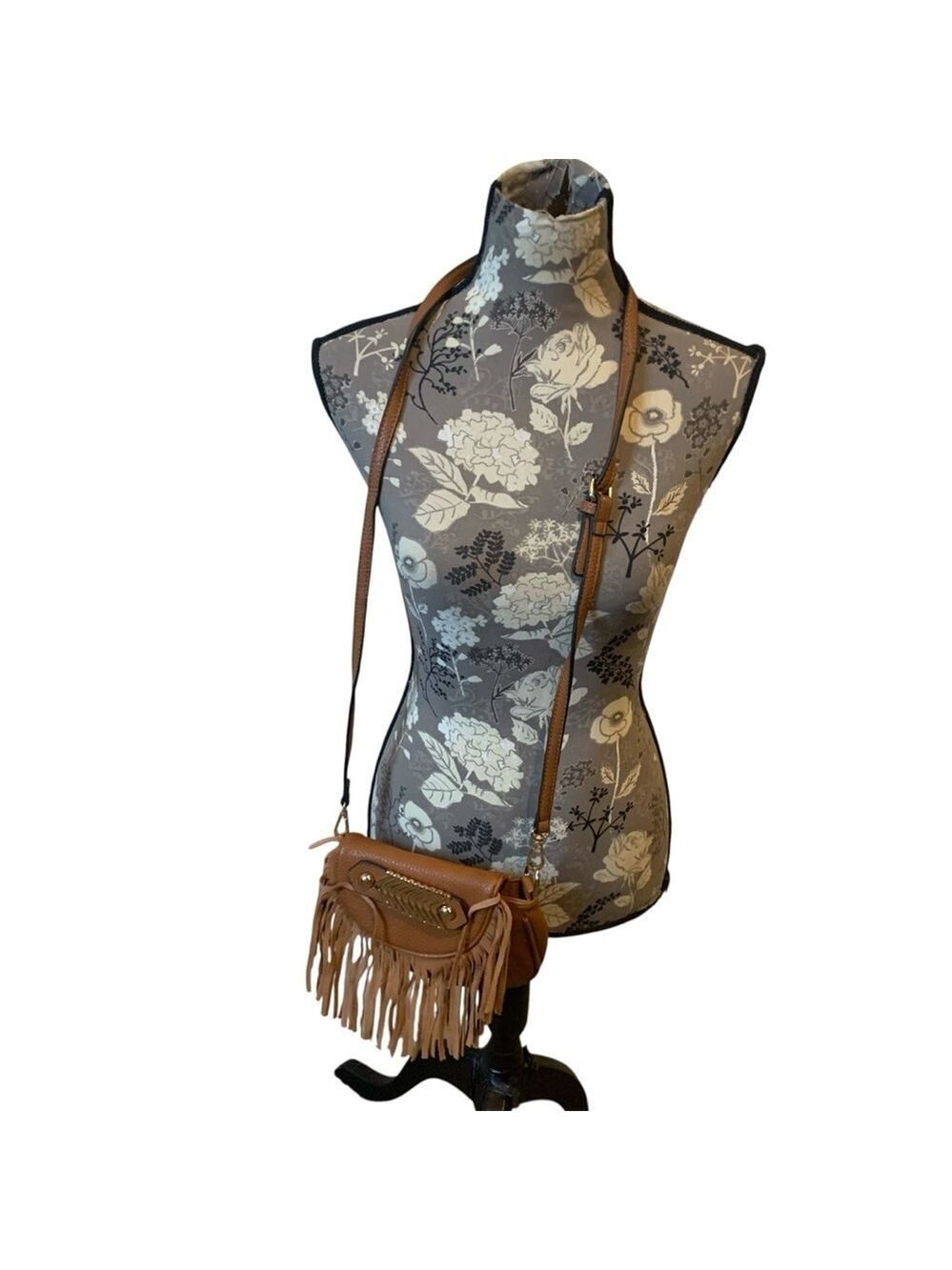 Fringed Tan Boho Crossbody Bag
